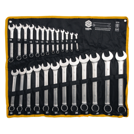 Ключ для гайок ріжково-накидний VOREL, Cr-V, М 6-32 мм, 25 шт, 51715 - 1