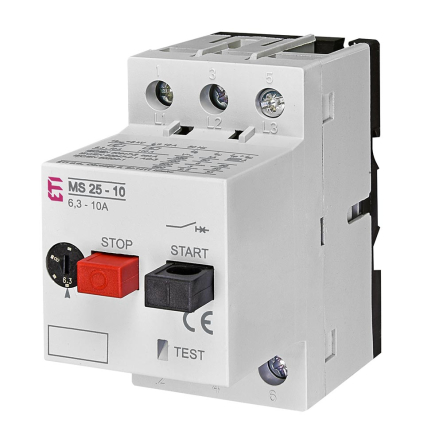 Автоматический выключатель защиты двигателя ETIMAT MS25-10, 3P, 6.3-10A 10кА, 4600100 - 1
