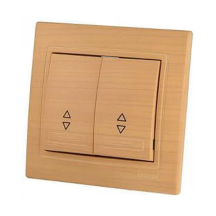 Вимикач прохідний Lezard MIRA двоклавішний, Клен, 701-4747-106 - 1