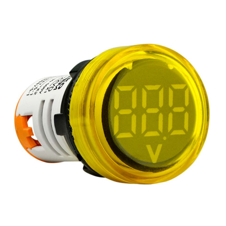 Вольтметр круглый АСКО-УКРЕМ ED16-22VD, A0190010018, 30-500В АС, жёлтый, врезной монтаж