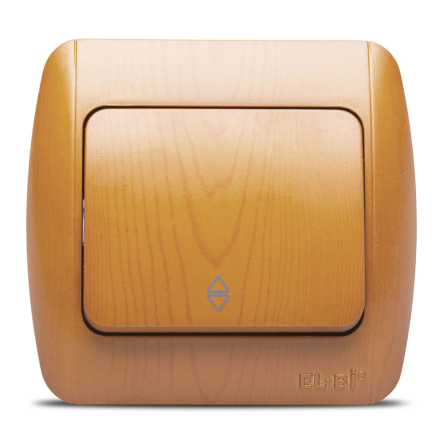 Выключатель EL-BI ZIRVE, проходной, ольха, 501-010701-209 - 1