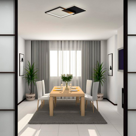 Светильник светодиодный Feron, AL6200, QUADRO S, 50W, 2300Lm, 2700K-6500K, черный, 7502