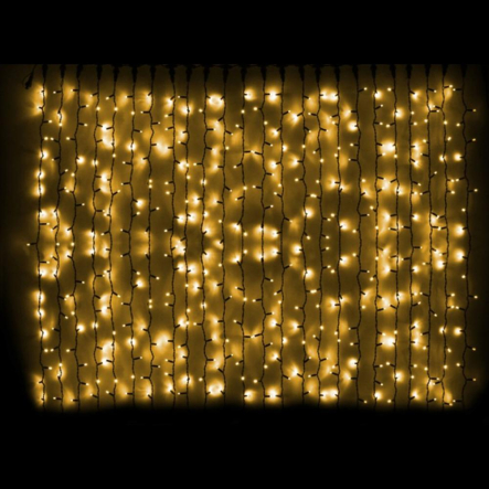 Гірлянда зовнішня DELUX, CURTAIN, 2x3м, 912LED, жовта/чорна, IP44 - 1