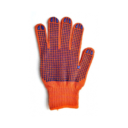 Перчатки трикотажные оранж.с ПВХ точкой 526 - 1