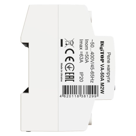 Реле напряжения с контролем тока VA-50А M2W