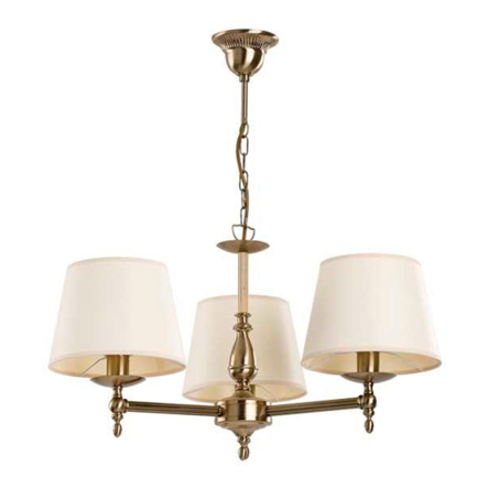 Люстра ALFA 16074 ROKSANA 3хE27х60W, D 64 см, H 61 см, бежевый - 1