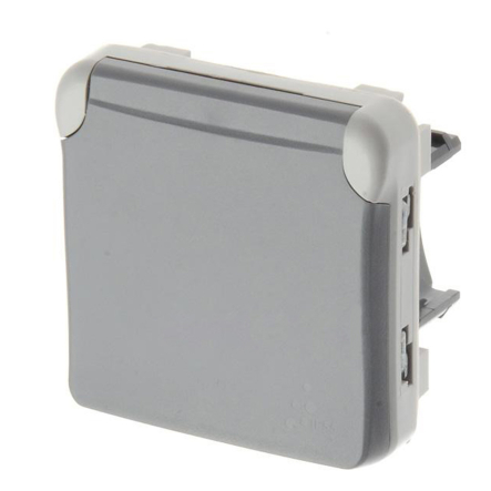Розетка Legrand Plexo 069571, 2К+З, немецкий стандарт, винтовой зажим, серый - 1