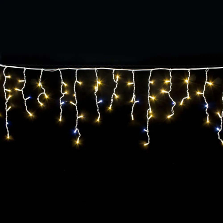 Гірлянда LED "Бахрома" від мережі 3м х 50см, Тепле світло з синім ефектом мерехтіння - 1