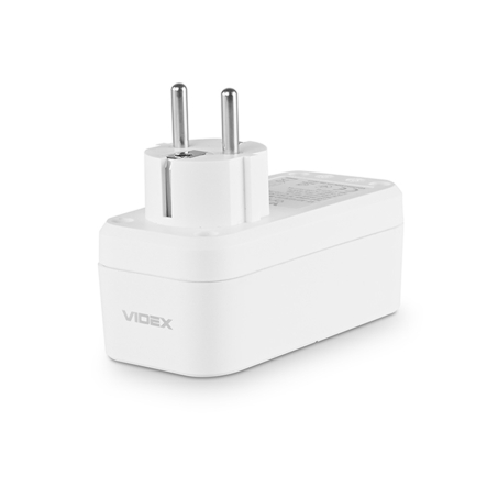 Адаптер сетевой VIDEX ONCORD VF-AD1G2U1C-W, 1 розетка, 2 USB + Type-C (2,4 А)