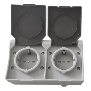 Розетка накладная TNSy SURFACE, 2-я, з/к, IP54, TNSy5000170