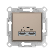 Механизм USB-розетки 2,1A 10,5W Schneider Electric Sedna, титан, SDN2710268