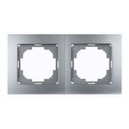 Рамка Nilson Touran двойная универсальная серебро, 24130092