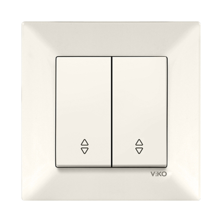 Вимикач 2 кл. прохідний VIKO Meridian, 90970217-WH, крем - 1