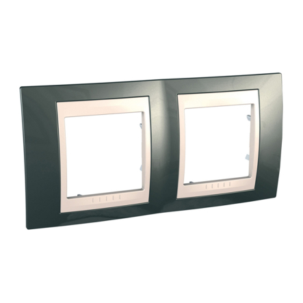 Рамка 2-местная горизонтальная шампань/бежевый Schneider Electric Uniсa PLUS, MGU6.004.524 - 1